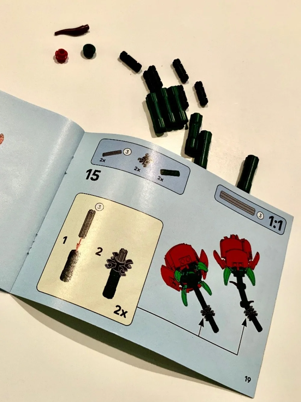 LEGO🌹Botanical Collection Rose 40460 🥀 Instruction Booklet & Extra Spare Parts